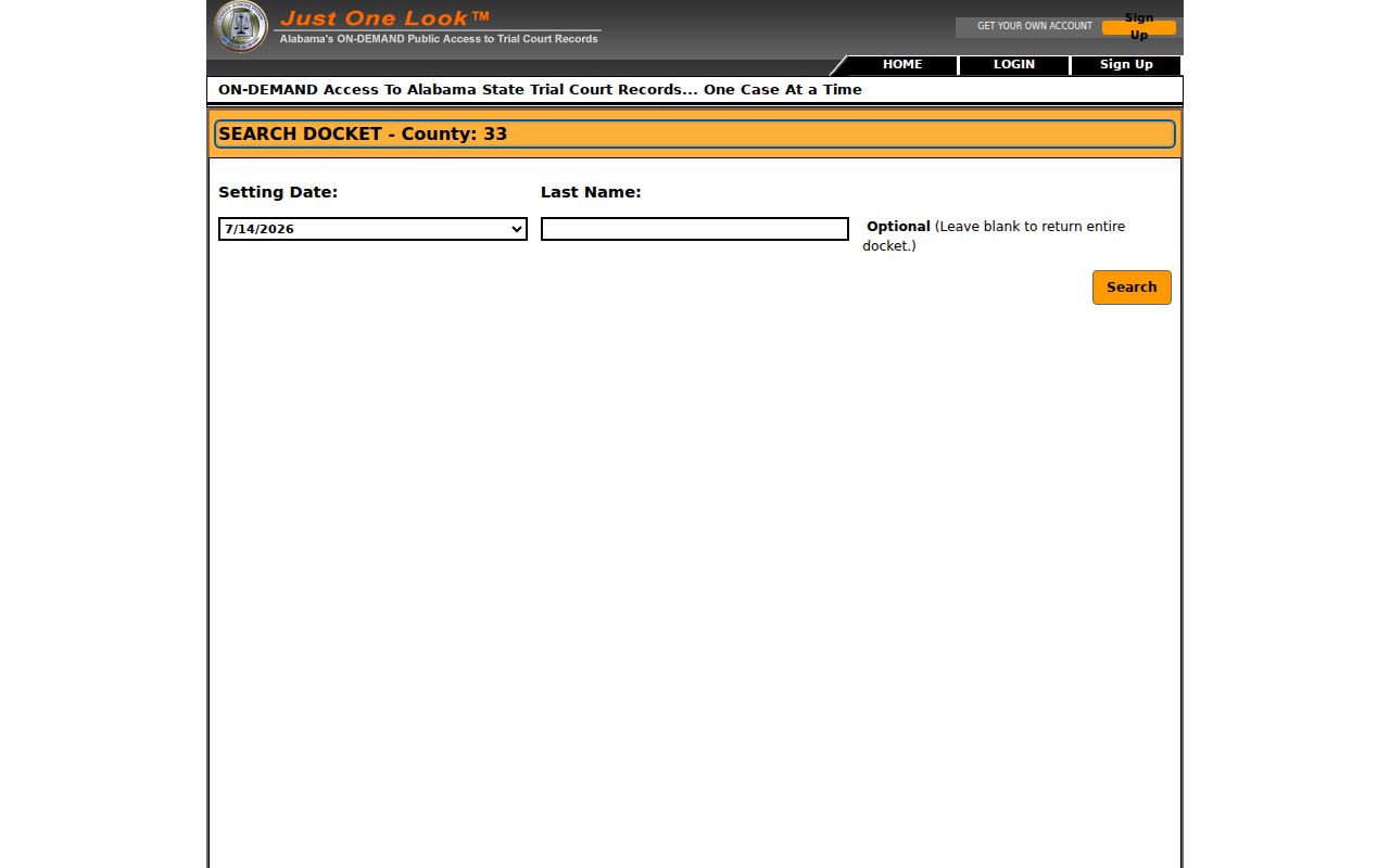 Franklin County court dockets daily docket search form