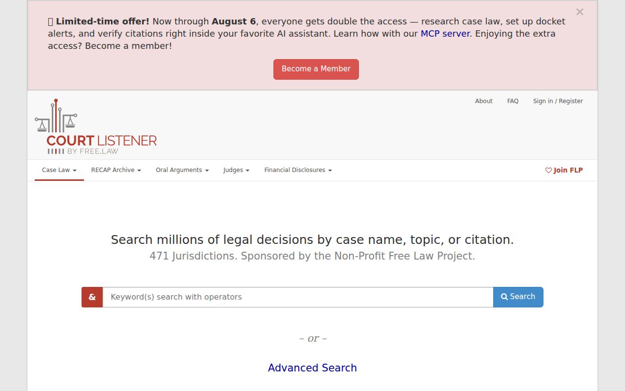 Franklin County court dockets CourtListener federal docket research alternative