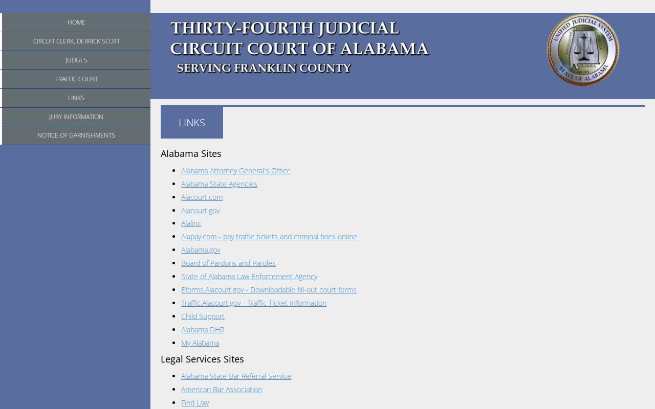 Franklin County Court records legal resource links