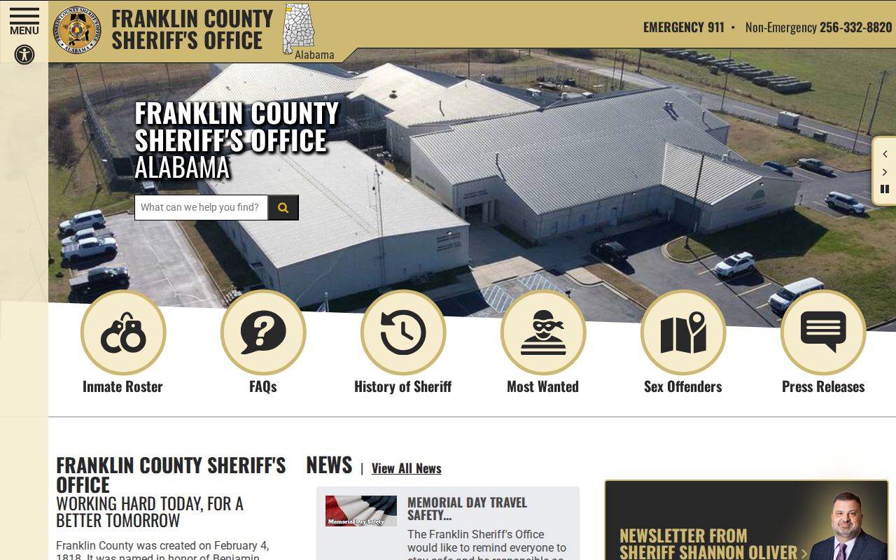 Franklin County Court records sheriff and jail information