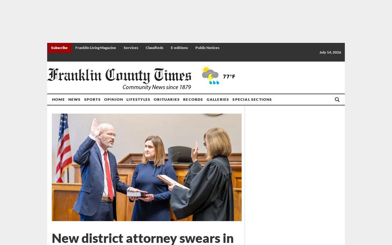Franklin County Court records district attorney context
