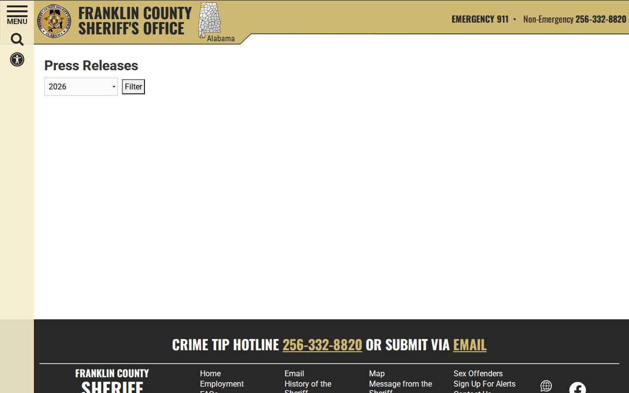 Franklin County inmate search sheriff press releases public information
