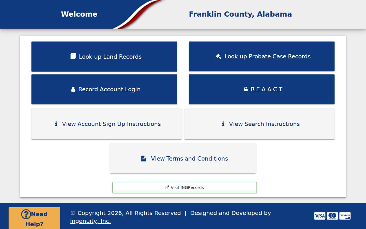 Franklin County probate records online services portal